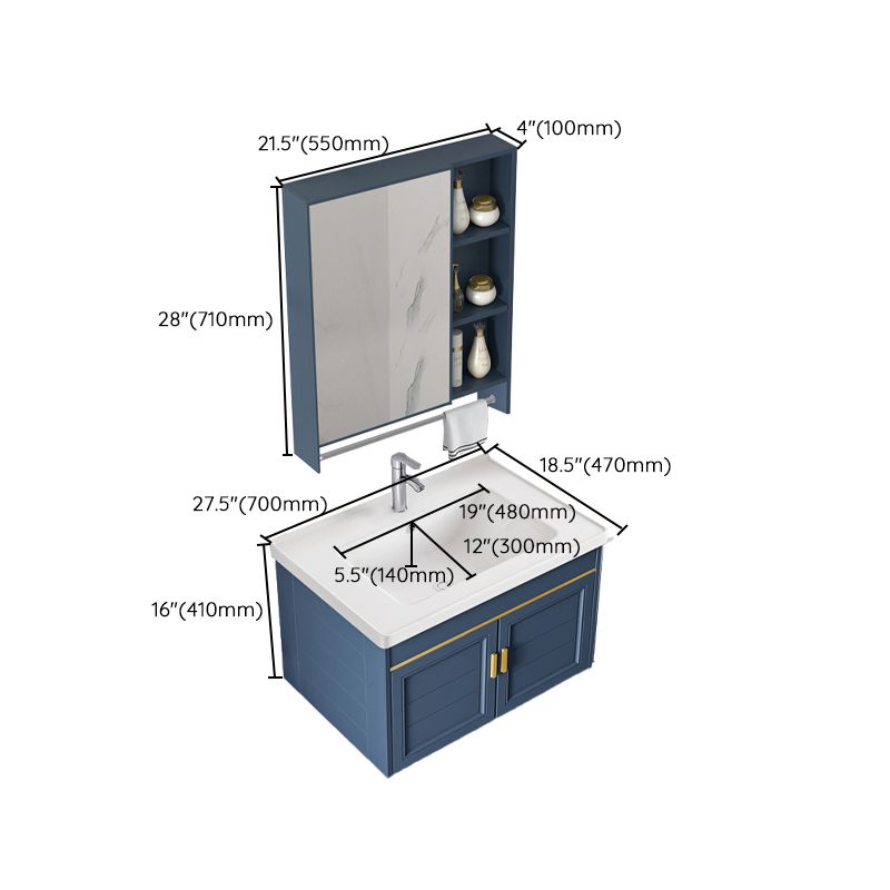 Bathroom Vanity Set Ceramic Sink Drawer Mirror Vanity with Faucet Clearhalo 'Bathroom Remodel & Bathroom Fixtures' 'Bathroom Vanities' 'bathroom_vanities' 'Home Improvement' 'home_improvement' 'home_improvement_bathroom_vanities' 1200x1200_cc9a3de0-7cc3-4242-a4cf-8dab912e7692