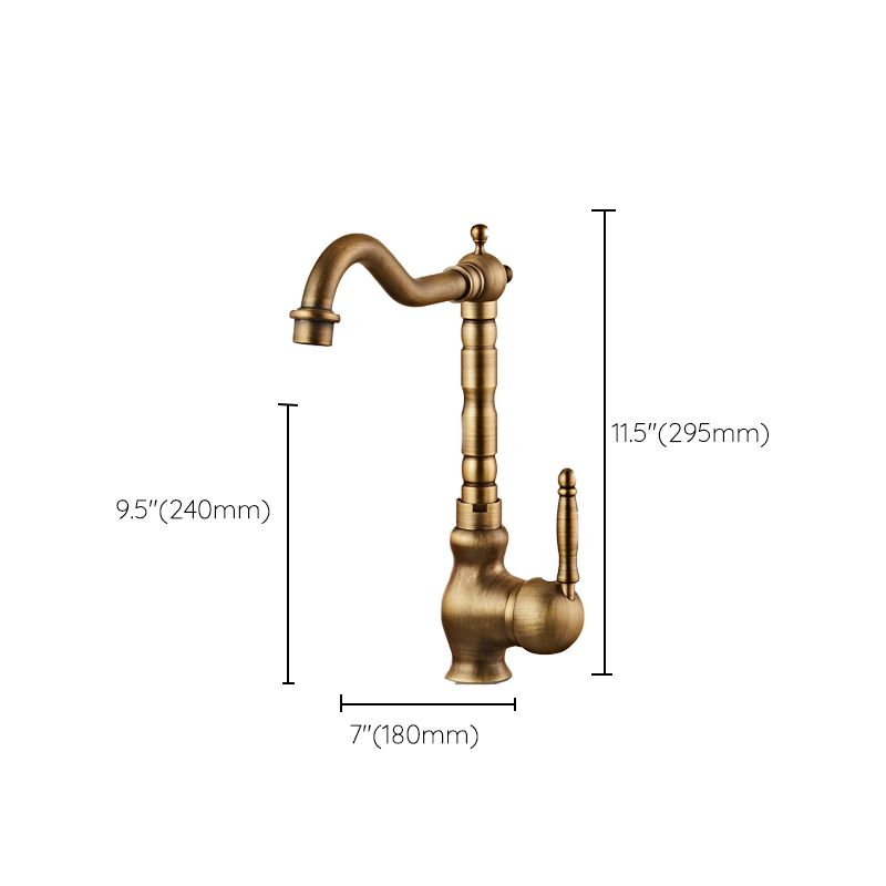 Traditional Standard Bar Faucet 1-Handle with Supply Lines Kitchen Faucet Clearhalo 'Home Improvement' 'home_improvement' 'home_improvement_kitchen_faucets' 'Kitchen Faucets' 'Kitchen Remodel & Kitchen Fixtures' 'Kitchen Sinks & Faucet Components' 'kitchen_faucets' 1200x1200_ccc7be09-3103-47b7-857d-0aff469a638d