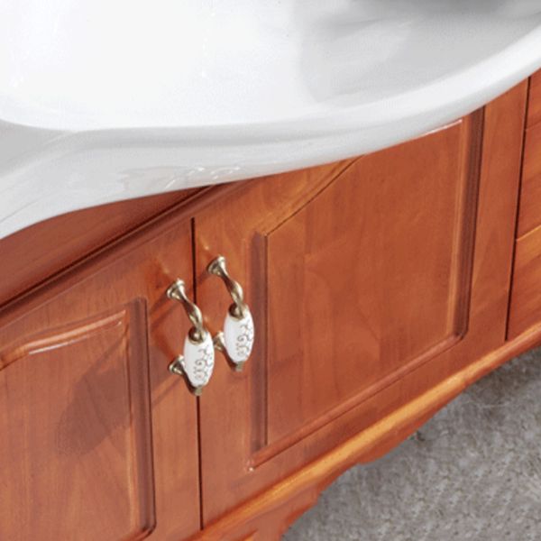 Traditional Wood Sink Vanity Freestanding Bathroom Sink Vanity with Mirror Clearhalo 'Bathroom Remodel & Bathroom Fixtures' 'Bathroom Vanities' 'bathroom_vanities' 'Home Improvement' 'home_improvement' 'home_improvement_bathroom_vanities' 1200x1200_ccec4e52-2727-4867-8a56-cab6a59e8336