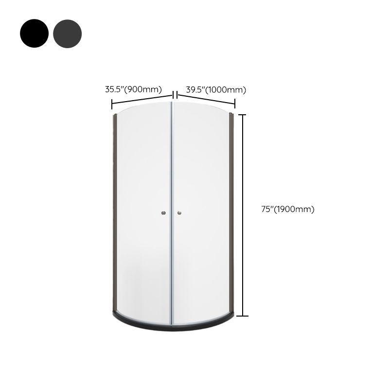 Hinged Door Shower Enclosure Tempered Glass Semi-Frameless Shower Enclosure Clearhalo 'Bathroom Remodel & Bathroom Fixtures' 'Home Improvement' 'home_improvement' 'home_improvement_shower_stalls_enclosures' 'Shower Stalls & Enclosures' 'shower_stalls_enclosures' 'Showers & Bathtubs' 1200x1200_ccfe7a2c-33cc-47ce-b2ed-2f5f4688cc0e