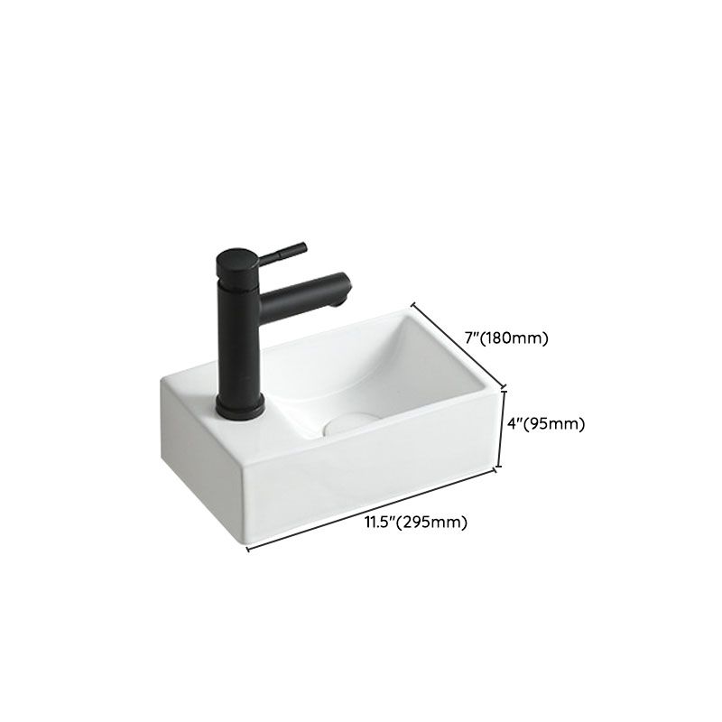 Modern Vessel Sink Rectangular Porcelain Wall Mount Bathroom Sink(Not Included Faucet) Clearhalo 'Bathroom Remodel & Bathroom Fixtures' 'Bathroom Sinks & Faucet Components' 'Bathroom Sinks' 'bathroom_sink' 'Home Improvement' 'home_improvement' 'home_improvement_bathroom_sink' 1200x1200_cd1a651e-97d1-4d2a-a505-ffa4e4324815