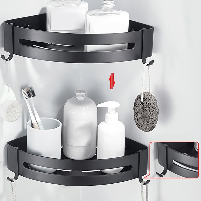 Modern Classic Bath Hardware Set Matte Black Robe Hooks/Towel Bar & Bath Shelf Clearhalo 'Bathroom Hardware Sets' 'Bathroom Hardware' 'Bathroom Remodel & Bathroom Fixtures' 'bathroom_hardware_sets' 'Home Improvement' 'home_improvement' 'home_improvement_bathroom_hardware_sets' 1200x1200_cd22c251-4167-46c7-ac20-59b008099bf0