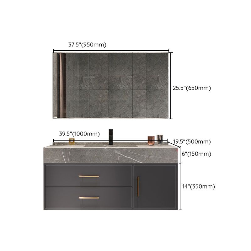 Wall Mount Mirror Included Sink Vanity with Drawers Doors for Bathroom Clearhalo 'Bathroom Remodel & Bathroom Fixtures' 'Bathroom Vanities' 'bathroom_vanities' 'Home Improvement' 'home_improvement' 'home_improvement_bathroom_vanities' 1200x1200_cd5174ff-c9af-49c7-9517-69b66fe3b8e0
