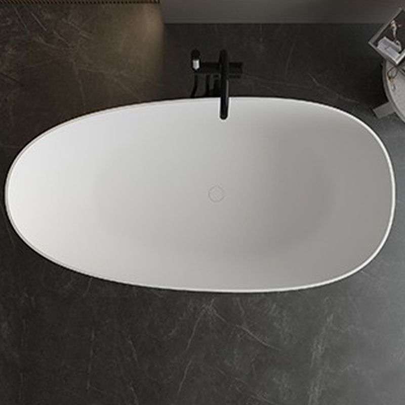 Modern Ellipse Bathtub Stone Freestand Soaking Bathtub with Drain Bath Tub Clearhalo 'Bathroom Remodel & Bathroom Fixtures' 'Bathtubs' 'Home Improvement' 'home_improvement' 'home_improvement_bathtubs' 'Showers & Bathtubs' 1200x1200_cd6911ff-bb5b-4479-b10a-8464fda4caeb