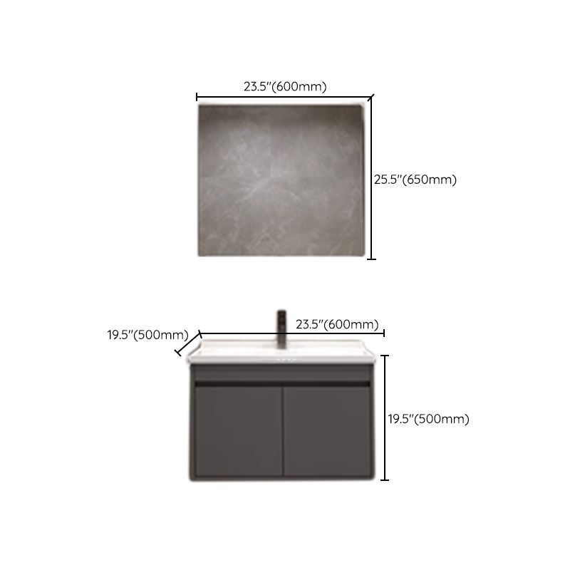 Wall Mount Modern Bathroom Vanity Set with Faucet Mirror Sink Clearhalo 'Bathroom Remodel & Bathroom Fixtures' 'Bathroom Vanities' 'bathroom_vanities' 'Home Improvement' 'home_improvement' 'home_improvement_bathroom_vanities' 1200x1200_cd7070f6-43b8-4a64-859a-39650ccf6f35