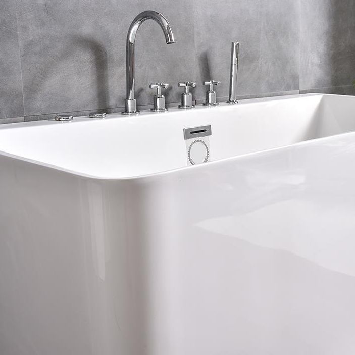 Modern Soaking Bathtub Acrylic Rectangular White Bathtub , 23.62-inch Tall Clearhalo 'Bathroom Remodel & Bathroom Fixtures' 'Bathtubs' 'Home Improvement' 'home_improvement' 'home_improvement_bathtubs' 'Showers & Bathtubs' 1200x1200_cd912cc5-6d70-4873-8cd6-a180ee9f9476