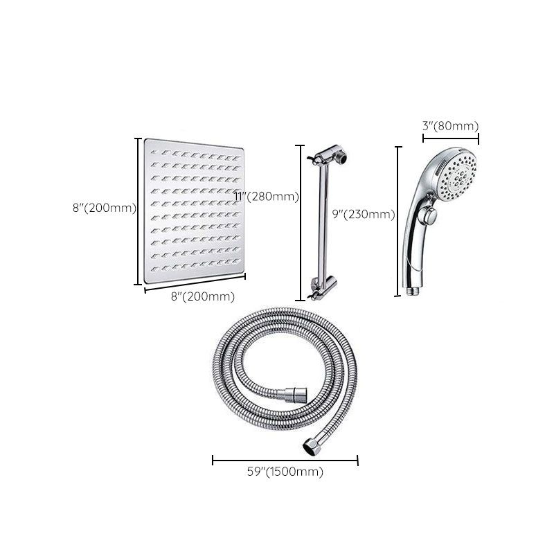 Stainless Steel 8 Inch Shower Set 5 Sprays Hand-Held Shower Head Shower Arm Clearhalo 'Bathroom Remodel & Bathroom Fixtures' 'Home Improvement' 'home_improvement' 'home_improvement_shower_heads' 'Shower Heads' 'shower_heads' 'Showers & Bathtubs Plumbing' 'Showers & Bathtubs' 1200x1200_cda696de-eb7d-4d5a-ba6f-bfdf7961b47b