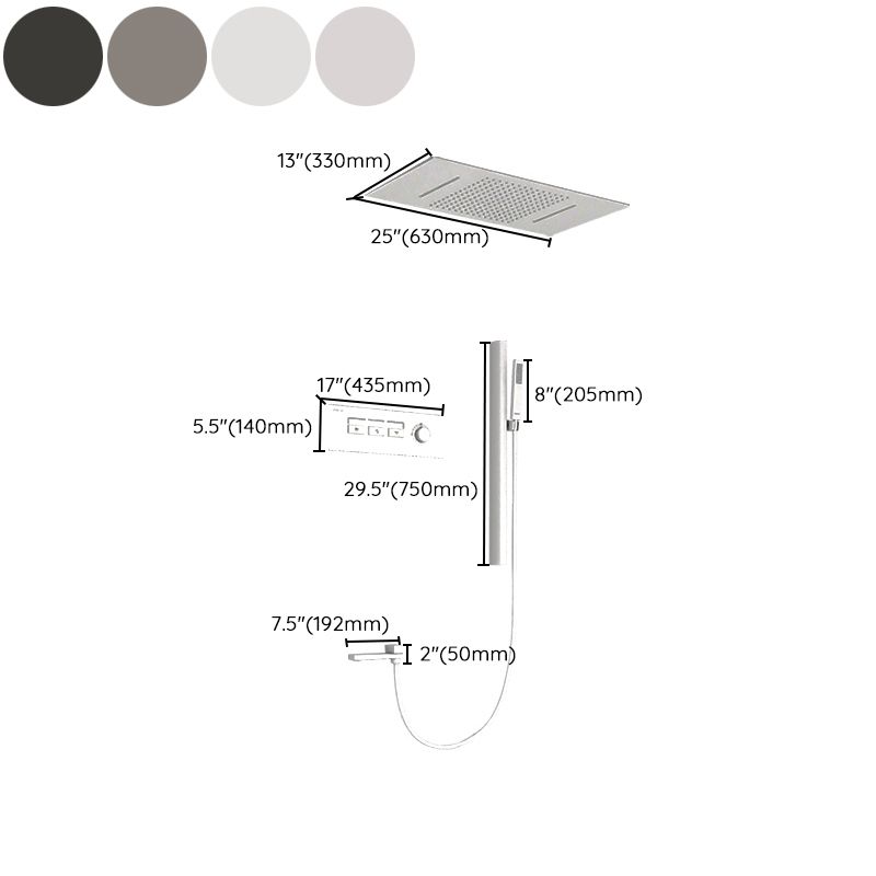 Modern Shower Set Thermostatic Ceiling Mounted Shower System Clearhalo 'Bathroom Remodel & Bathroom Fixtures' 'Home Improvement' 'home_improvement' 'home_improvement_shower_faucets' 'Shower Faucets & Systems' 'shower_faucets' 'Showers & Bathtubs Plumbing' 'Showers & Bathtubs' 1200x1200_cdcc624c-f3ec-4749-88a0-43b3ed7020d6