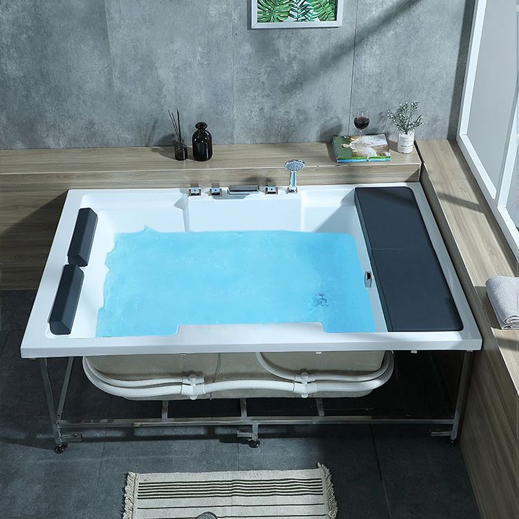 Modern Drop in Bath Acrylic Soaking White Rectangular Bathtub Clearhalo 'Bathroom Remodel & Bathroom Fixtures' 'Bathtubs' 'Home Improvement' 'home_improvement' 'home_improvement_bathtubs' 'Showers & Bathtubs' 1200x1200_cdd01c88-f1dd-4c3a-8eeb-62c4f75d8577