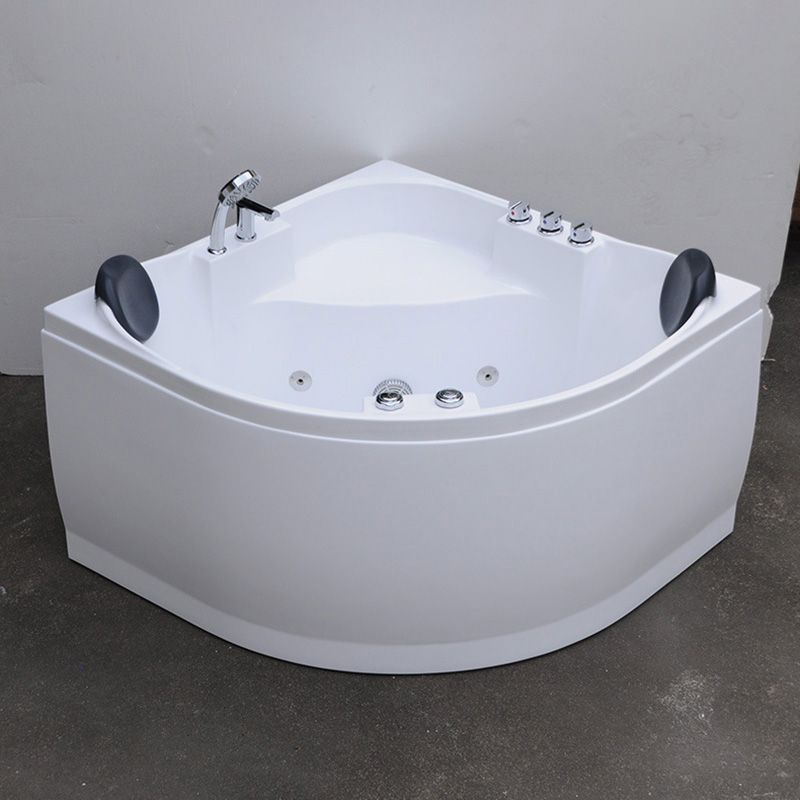 Bathroom Small Tub Modern Acrylic Corner Soaking Bathtub with Drain Clearhalo 'Bathroom Remodel & Bathroom Fixtures' 'Bathtubs' 'Home Improvement' 'home_improvement' 'home_improvement_bathtubs' 'Showers & Bathtubs' 1200x1200_cdf54b9b-91c7-480e-8704-4e3adb377d7d