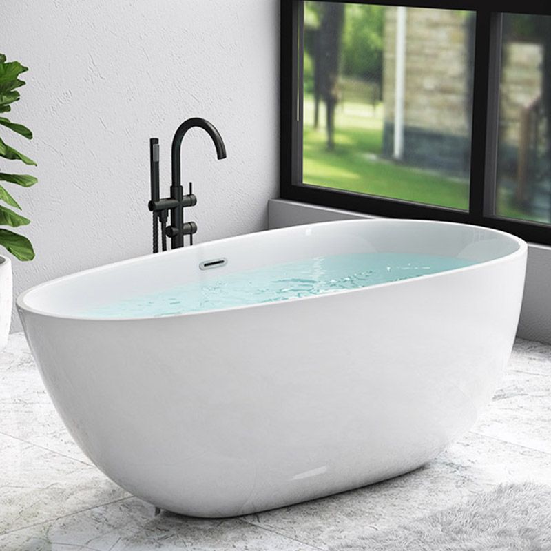 Modern Acrylic Bathtub Freestanding Soaking Bathtub with Drain Bath Tub Clearhalo 'Bathroom Remodel & Bathroom Fixtures' 'Bathtubs' 'Home Improvement' 'home_improvement' 'home_improvement_bathtubs' 'Showers & Bathtubs' 1200x1200_ce02b553-7078-4680-8670-48b9cabc0284