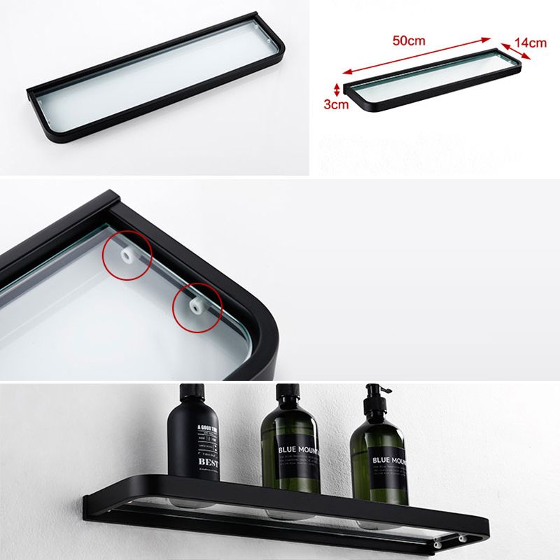 Contemporary Style Black Bathroom Accessory Set Metal Towel Bar Clearhalo 'Bathroom Hardware Sets' 'Bathroom Hardware' 'Bathroom Remodel & Bathroom Fixtures' 'bathroom_hardware_sets' 'Home Improvement' 'home_improvement' 'home_improvement_bathroom_hardware_sets' 1200x1200_ce10aa31-8fb4-4560-b441-f55ffbff8a03