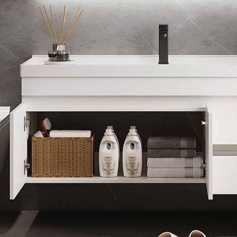White Modern Wood Rectangular Open Console with Sink Set Faucet Included Clearhalo 'Bathroom Remodel & Bathroom Fixtures' 'Bathroom Vanities' 'bathroom_vanities' 'Home Improvement' 'home_improvement' 'home_improvement_bathroom_vanities' 1200x1200_ce19b461-e33b-41cd-b57c-cd338b06b6e7