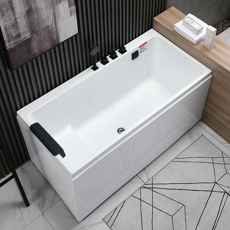 Modern Freestanding Acrylic Bathtub Rectangular Soaking Bath Clearhalo 'Bathroom Remodel & Bathroom Fixtures' 'Bathtubs' 'Home Improvement' 'home_improvement' 'home_improvement_bathtubs' 'Showers & Bathtubs' 1200x1200_ce296287-868e-4dbd-8acd-f670dd458f1b