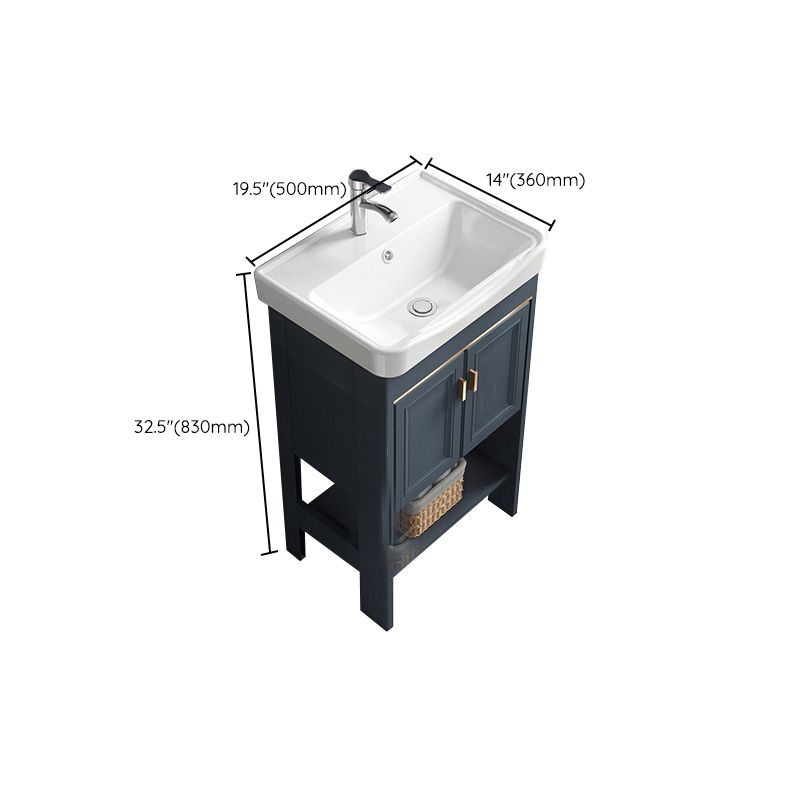 Modern Single Blue Sink Vanity Freestanding Metal Base Bath Vanity Clearhalo 'Bathroom Remodel & Bathroom Fixtures' 'Bathroom Vanities' 'bathroom_vanities' 'Home Improvement' 'home_improvement' 'home_improvement_bathroom_vanities' 1200x1200_ce2b1504-f193-49fd-ad6d-46b8ea2ca561