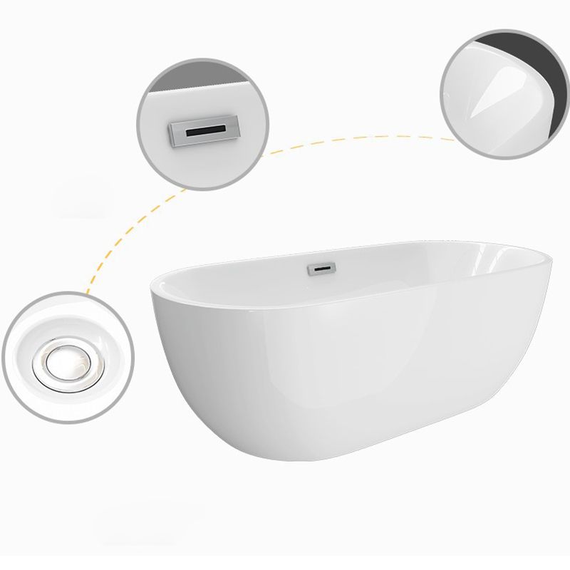 Matte Finish Acrylic Freestanding Tub Contemporary Oval Bathtub Clearhalo 'Bathroom Remodel & Bathroom Fixtures' 'Bathtubs' 'Home Improvement' 'home_improvement' 'home_improvement_bathtubs' 'Showers & Bathtubs' 1200x1200_ce2d3514-9fd5-45ce-bc58-941bb8b2437d