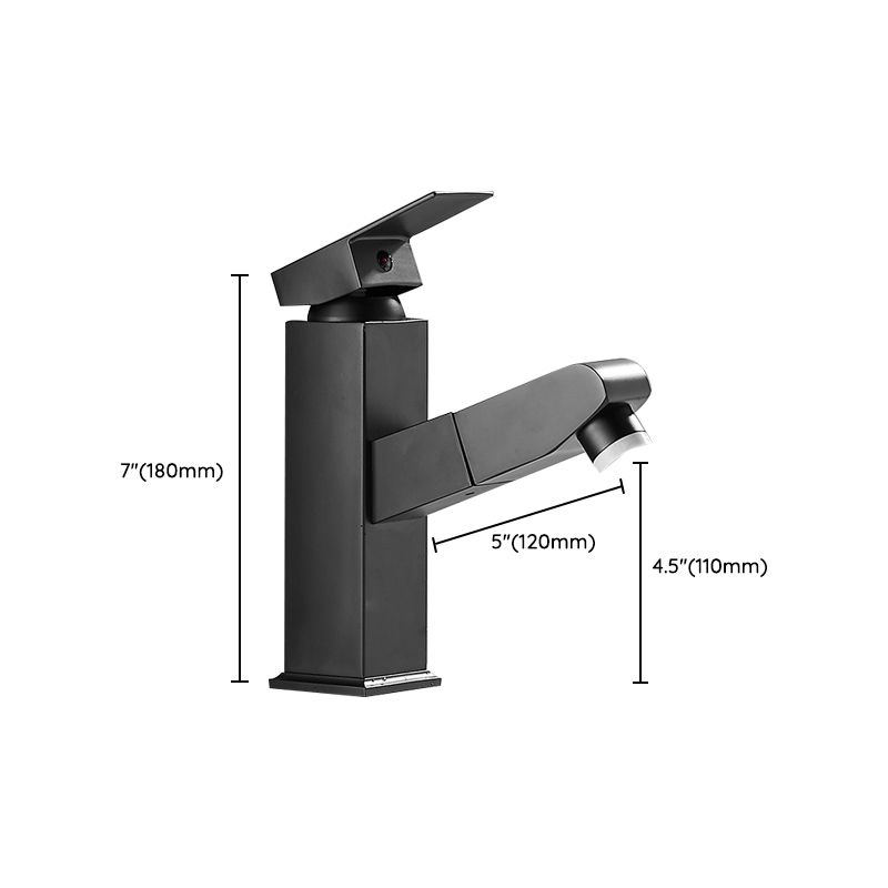 Modern Bathroom Vessel Faucet Swivel Spout Single Handle Faucet with Pull down Sprayer Clearhalo 'bathroom_sink_faucets' 'Conjunta de Baño y Conjunta de Grifo' 'Coronamiento de Baño y Dispositivo de Baño' 'Grifo del lavabo del baño' 'Hogar' 'home_improvement' 'home_improvement_bathroom_sink_faucets' 'Mejoras para el hogar' 1200x1200_ce2f1a39-5300-41c6-8e22-7fcb4c5140f5