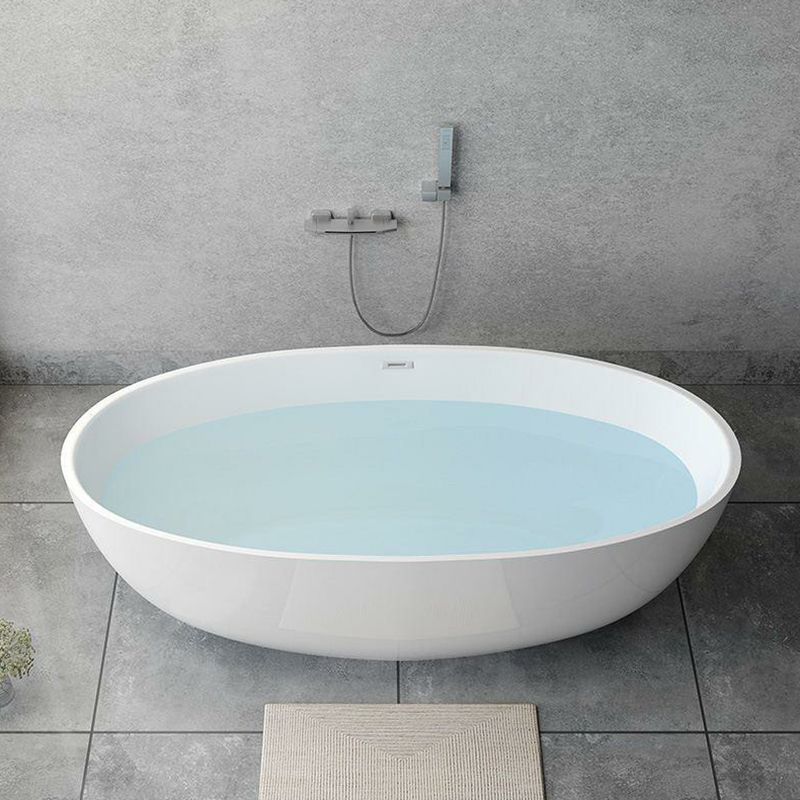 Modern Soaking Freestanding Bath Tub Acrylic Oval Bathtub with Overflow Trim Clearhalo 'Bathroom Remodel & Bathroom Fixtures' 'Bathtubs' 'Home Improvement' 'home_improvement' 'home_improvement_bathtubs' 'Showers & Bathtubs' 1200x1200_ce419243-259c-4838-96e6-dab7d76dd76b