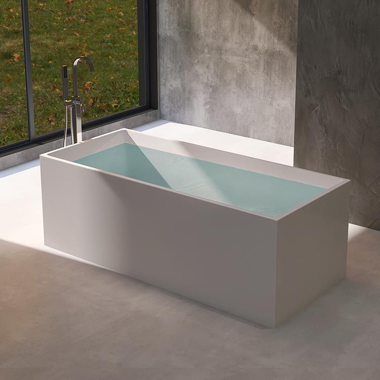 Modern Rectangular Bath Tub Acrylic Freestanding Bathtub for Home Clearhalo 'Bathroom Remodel & Bathroom Fixtures' 'Bathtubs' 'Home Improvement' 'home_improvement' 'home_improvement_bathtubs' 'Showers & Bathtubs' 1200x1200_ce4eac11-309a-42fd-b3eb-f28587b45906