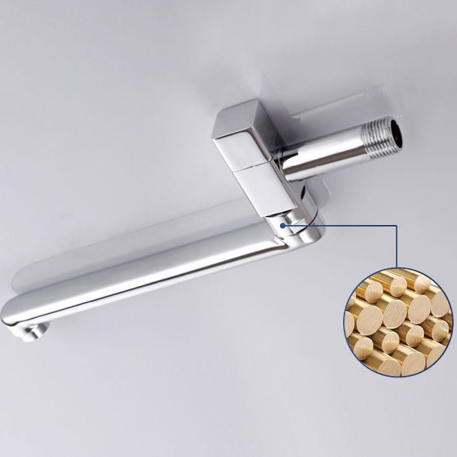 Contemporary Wall Mounted Bathroom Faucet Knob Handle Low Arc Rotatable Solid Brass Faucet Clearhalo 'Bathroom Remodel & Bathroom Fixtures' 'Bathroom Sink Faucets' 'Bathroom Sinks & Faucet Components' 'bathroom_sink_faucets' 'Home Improvement' 'home_improvement' 'home_improvement_bathroom_sink_faucets' 1200x1200_ce6ad6da-2b49-44ba-9732-e0a73023a0cd