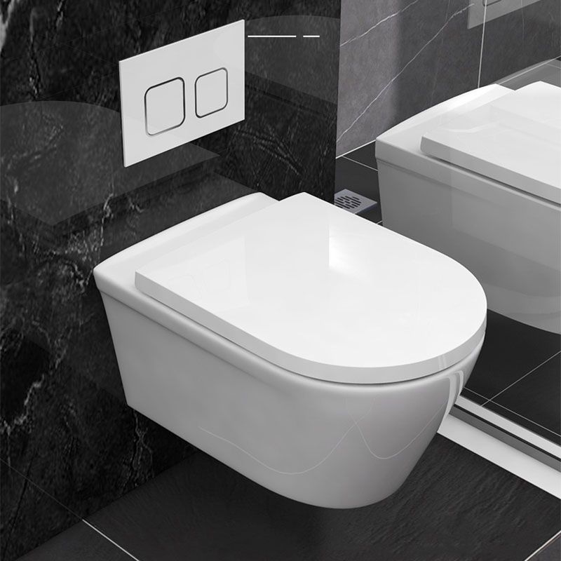 Modern White Siphon Jet Toilet Bowl Wall Mount Flush Toilet With Seat for Bathroom Clearhalo 'Bathroom Remodel & Bathroom Fixtures' 'Home Improvement' 'home_improvement' 'home_improvement_toilets' 'Toilets & Bidets' 'Toilets' 1200x1200_ce7bb7eb-7d84-4ae5-823c-7935ef3d0baf