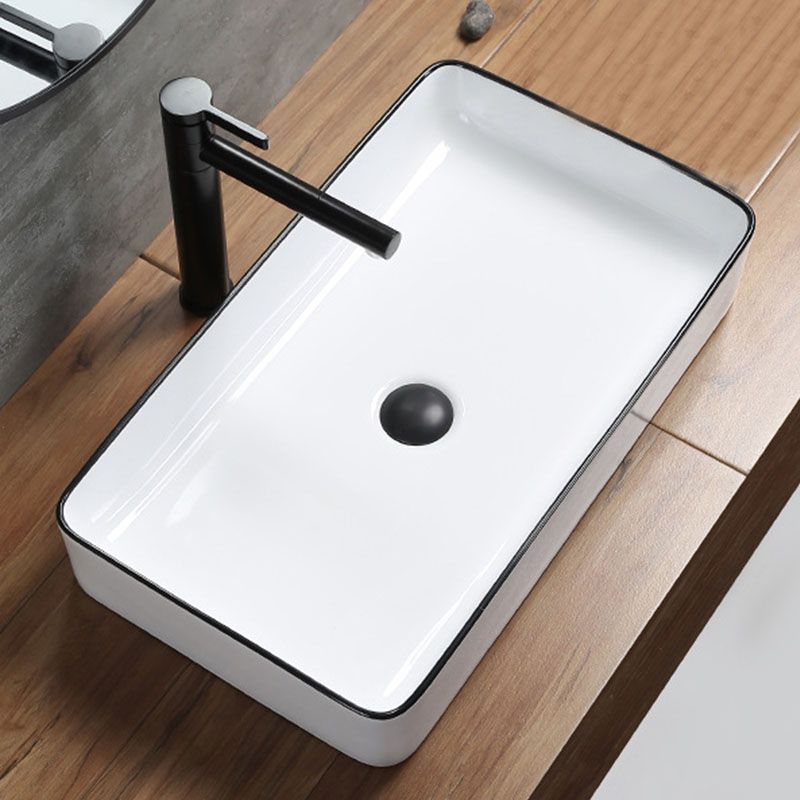 Modern Bathroom Sink Rectangular Porcelain Trough Sink with Pop-Up Drain Clearhalo 'Bathroom Remodel & Bathroom Fixtures' 'Bathroom Sinks & Faucet Components' 'Bathroom Sinks' 'bathroom_sink' 'Home Improvement' 'home_improvement' 'home_improvement_bathroom_sink' 1200x1200_ce85cf45-23d1-405a-ac3f-27a3bee1d137