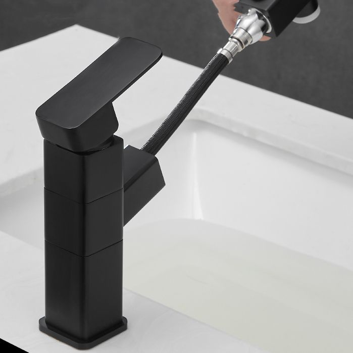 Modern Bathroom Vessel Faucet Swivel Spout Single Handle Faucet with Pull down Sprayer Clearhalo 'bathroom_sink_faucets' 'Conjunta de Baño y Conjunta de Grifo' 'Coronamiento de Baño y Dispositivo de Baño' 'Grifo del lavabo del baño' 'Hogar' 'home_improvement' 'home_improvement_bathroom_sink_faucets' 'Mejoras para el hogar' 1200x1200_ce945e19-24cd-417f-bc8e-f907c8817d92