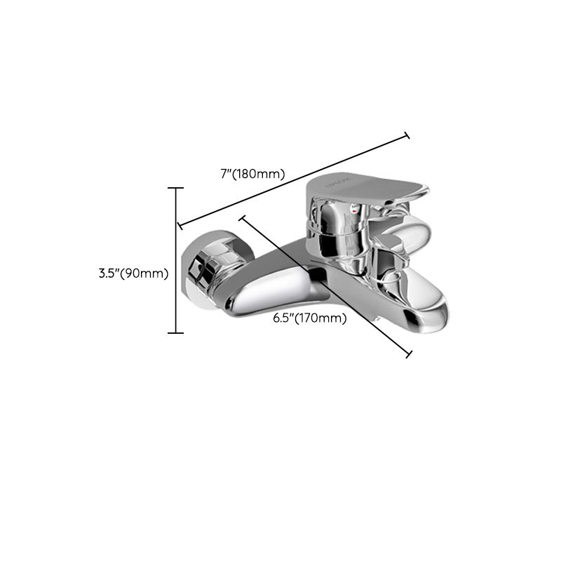 Popular Wall Mount Tub Faucet Fixed Lever Handle Bath Filler Trim Clearhalo 'Bathroom Remodel & Bathroom Fixtures' 'Bathtub Faucets' 'bathtub_faucets' 'Home Improvement' 'home_improvement' 'home_improvement_bathtub_faucets' 1200x1200_ced895d7-1801-48cb-8062-dda94181d4ce