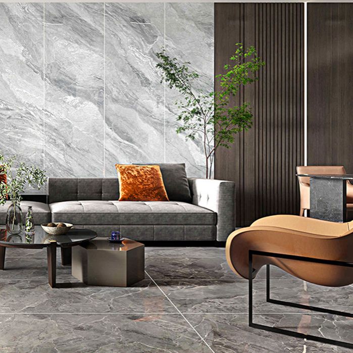 Floor Tile Marble Print Rectangle Living Room Porcelain Tile Clearhalo 'Floor Tiles & Wall Tiles' 'floor_tiles_wall_tiles' 'Flooring 'Home Improvement' 'home_improvement' 'home_improvement_floor_tiles_wall_tiles' Walls and Ceiling' 1200x1200_cee77183-829e-4372-b8d8-d8424be2a83b