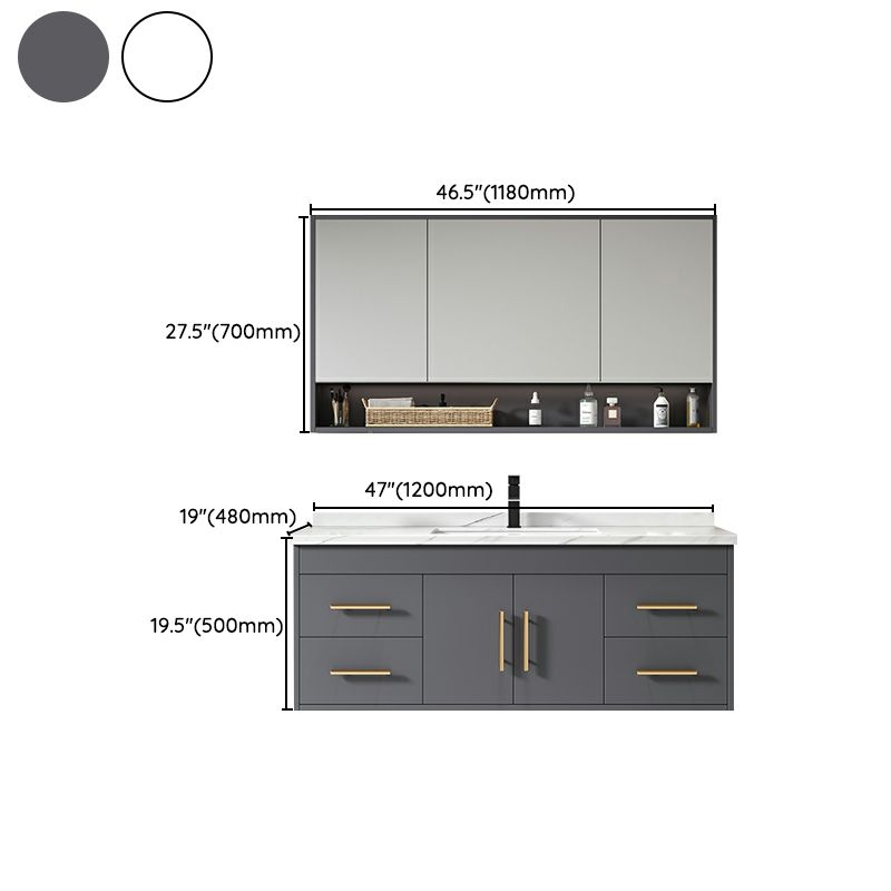 Contemporary Bathroom Vanity Set Wall-Mounted with Soft Close Door Clearhalo 'Bathroom Remodel & Bathroom Fixtures' 'Bathroom Vanities' 'bathroom_vanities' 'Home Improvement' 'home_improvement' 'home_improvement_bathroom_vanities' 1200x1200_cf1f40d5-1026-486f-a8a2-e7f7fc3a180c