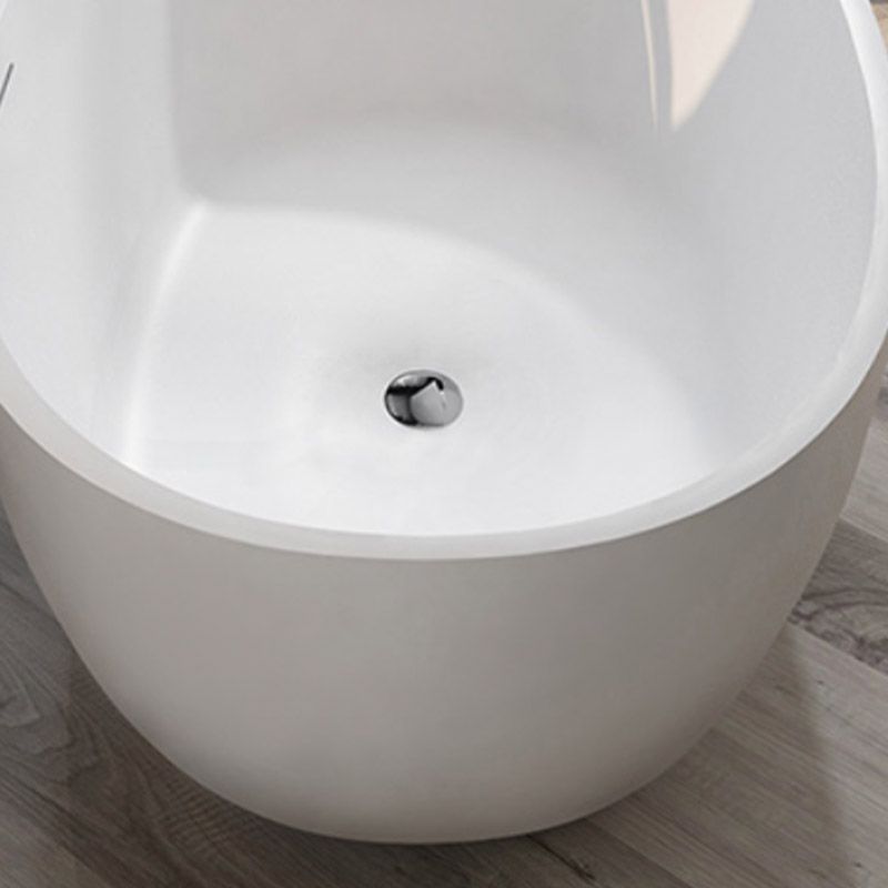 Modern Ellipse Stone Bathtub Freestand Soaking Bathtub with Drain Bath Tub Clearhalo 'Bathroom Remodel & Bathroom Fixtures' 'Bathtubs' 'Home Improvement' 'home_improvement' 'home_improvement_bathtubs' 'Showers & Bathtubs' 1200x1200_cf21071d-b5e3-46b8-b8b6-3c676b691941