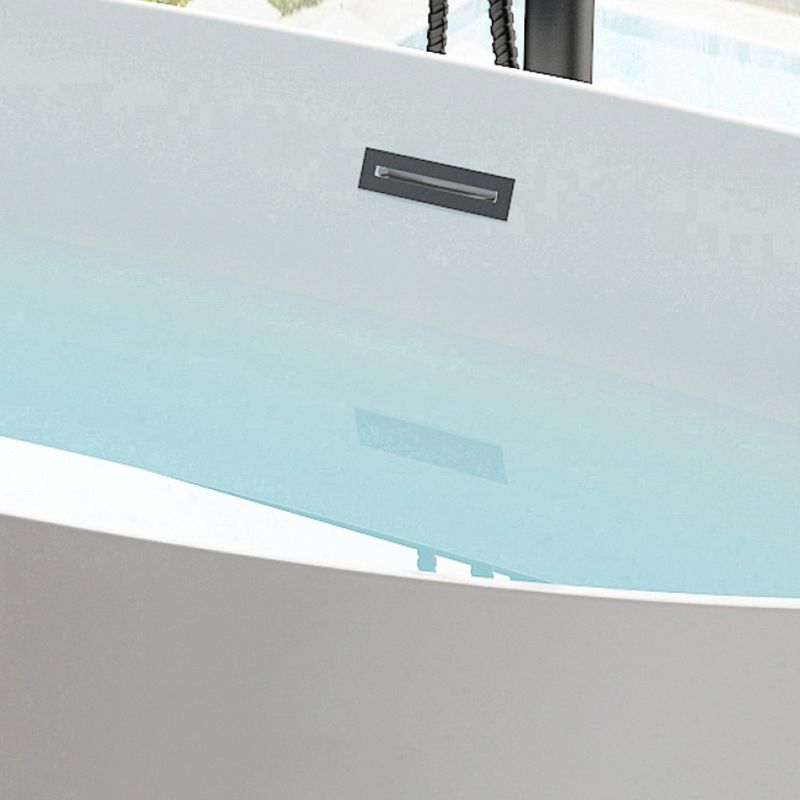 Soaking Oval Freestanding Bathtub Modern Acrylic Bathtub with Overflow Trim Clearhalo 'Bathroom Remodel & Bathroom Fixtures' 'Bathtubs' 'Home Improvement' 'home_improvement' 'home_improvement_bathtubs' 'Showers & Bathtubs' 1200x1200_cf4594f5-ae8a-4b8d-99d0-54a3c0eda7b4