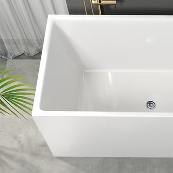 Contemporary Soaking Freestanding Bathtub Acrylic Rectangular with Center Drain Clearhalo 'Bathroom Remodel & Bathroom Fixtures' 'Bathtubs' 'Home Improvement' 'home_improvement' 'home_improvement_bathtubs' 'Showers & Bathtubs' 1200x1200_cf850a24-5420-453b-a617-2ab254adeaaf