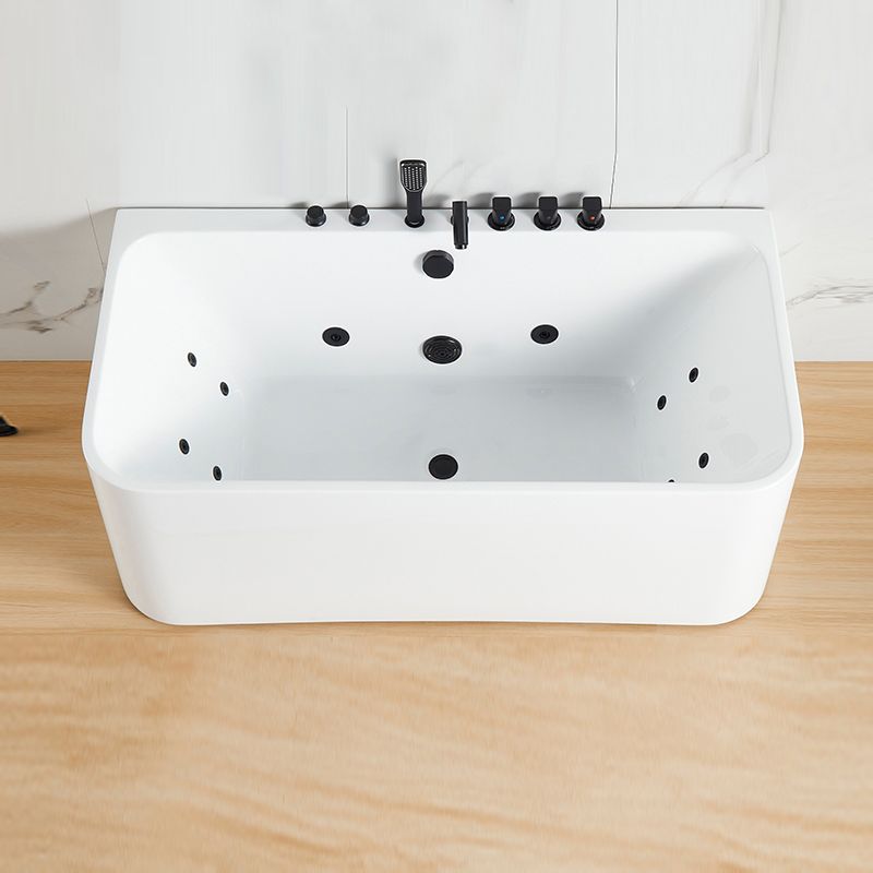 Rectangle Air / Whirlpool Bathtub Modern Back to Wall Acrylic Bathtub Clearhalo 'Bathroom Remodel & Bathroom Fixtures' 'Bathtubs' 'Home Improvement' 'home_improvement' 'home_improvement_bathtubs' 'Showers & Bathtubs' 1200x1200_cf9bf81e-f41a-4bc6-a63d-c7c6f8a0d421