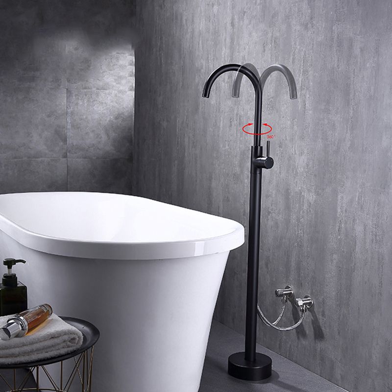 Modern Floor Mounted Metal Freestanding Tub Filler Freestanding High Arc Tub Faucet Set Clearhalo 'Bathroom Remodel & Bathroom Fixtures' 'Bathtub Faucets' 'bathtub_faucets' 'Home Improvement' 'home_improvement' 'home_improvement_bathtub_faucets' 1200x1200_cfaa1626-a8d9-4cec-9ce5-ad82f8bf8751