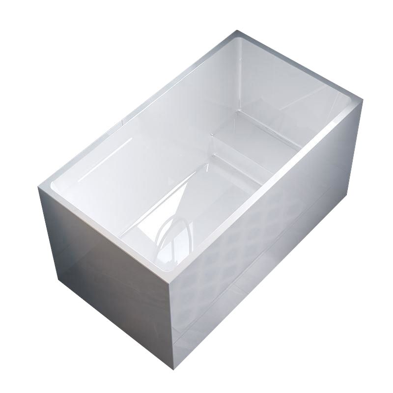 Acrylic Back to Wall Bathtub Stand Alone Modern Soaking Bath Clearhalo 'Bathroom Remodel & Bathroom Fixtures' 'Bathtubs' 'Home Improvement' 'home_improvement' 'home_improvement_bathtubs' 'Showers & Bathtubs' 1200x1200_cfb188f2-4cb8-4470-8daf-627067ec75c8