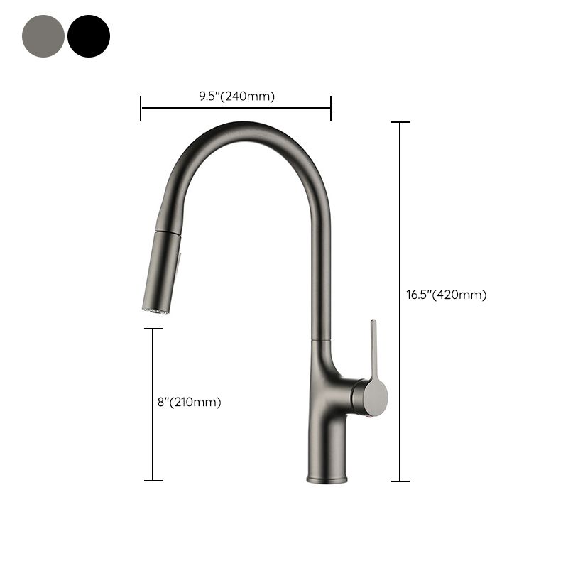 Modern Style Kitchen Faucet Copper Single Handle High Arc Kitchen Faucet Clearhalo 'Home Improvement' 'home_improvement' 'home_improvement_kitchen_faucets' 'Kitchen Faucets' 'Kitchen Remodel & Kitchen Fixtures' 'Kitchen Sinks & Faucet Components' 'kitchen_faucets' 1200x1200_cfcb37ce-bc1b-4f0c-bcd5-bb3117a1d26f