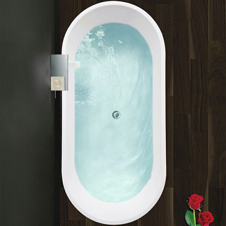 Modern Acrylic Oval Bathtub Freestanding Soaking Bathtub for Bathroom Clearhalo 'Bathroom Remodel & Bathroom Fixtures' 'Bathtubs' 'Home Improvement' 'home_improvement' 'home_improvement_bathtubs' 'Showers & Bathtubs' 1200x1200_cfdf8adc-fbee-4303-accf-a494fe7cf21c