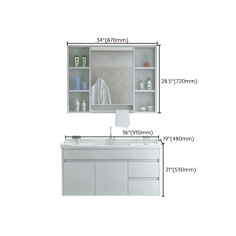 Modern Wall Mount Sink Vanity with Mirror Single Sink for Bathroom Clearhalo 'Bathroom Remodel & Bathroom Fixtures' 'Bathroom Vanities' 'bathroom_vanities' 'Home Improvement' 'home_improvement' 'home_improvement_bathroom_vanities' 1200x1200_d027ea6b-6d7b-4761-a724-ae9823ff1a89