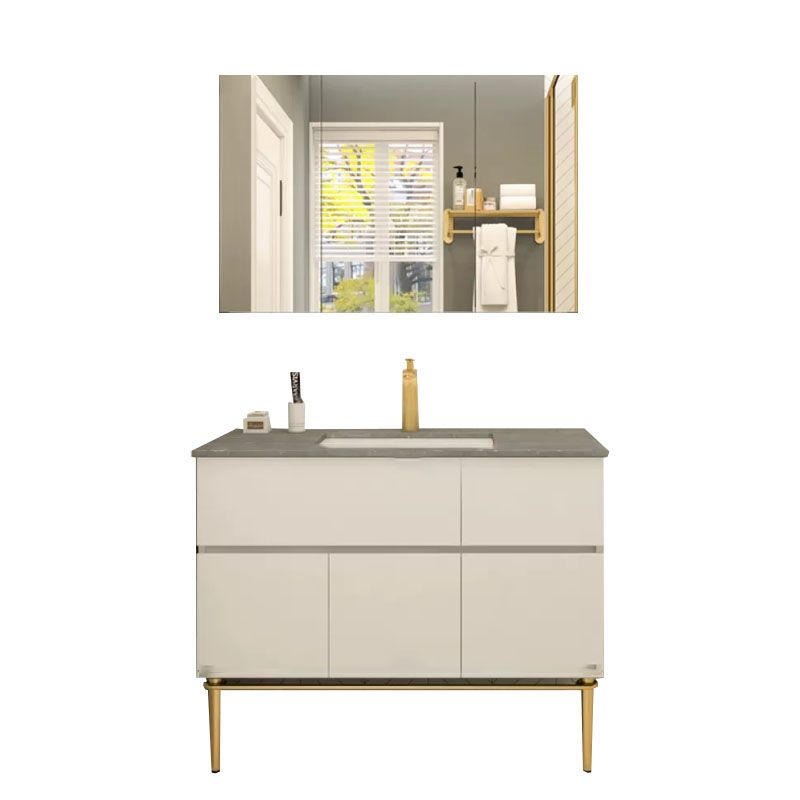 Modern Bathroom Vanity Set Limestone Top with Drawers and Basin Clearhalo 'Bathroom Remodel & Bathroom Fixtures' 'Bathroom Vanities' 'bathroom_vanities' 'Home Improvement' 'home_improvement' 'home_improvement_bathroom_vanities' 1200x1200_d041fd2c-9963-4133-8abd-d1f7fb7d0456