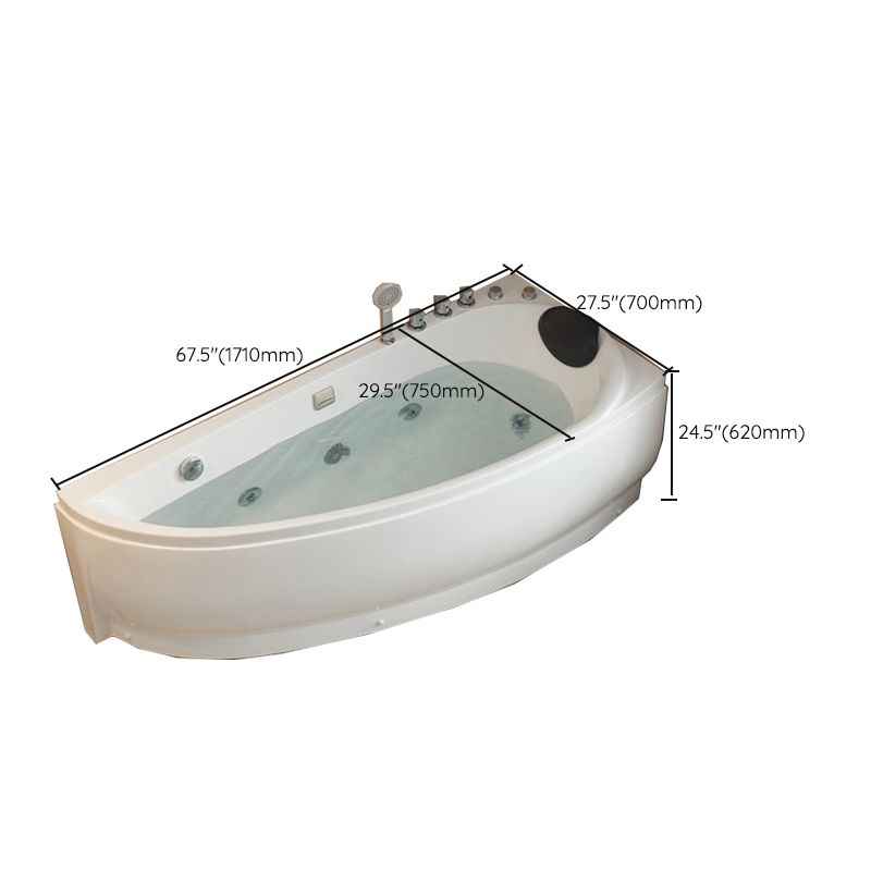 Modern Acrylic Corner Bathtub Soaking/Whirlpool Back to Wall Bathtub Clearhalo 'Bathroom Remodel & Bathroom Fixtures' 'Bathtubs' 'Home Improvement' 'home_improvement' 'home_improvement_bathtubs' 'Showers & Bathtubs' 1200x1200_d0588114-4bcb-4ea0-b89b-bbeb0542d5e1