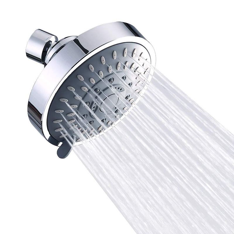 Silver Round Fixed Shower Head Modern Style Wall-Mount Showerhead Clearhalo 'Bathroom Remodel & Bathroom Fixtures' 'Home Improvement' 'home_improvement' 'home_improvement_shower_heads' 'Shower Heads' 'shower_heads' 'Showers & Bathtubs Plumbing' 'Showers & Bathtubs' 1200x1200_d0590806-557e-405e-8169-5460e221e995