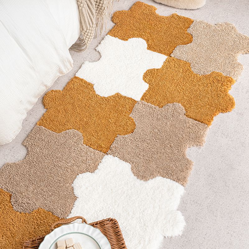 Modern Carpet Tiles Soft Shag Puzzle Detail Stain Resistant Carpet Tiles -  Clearhalo