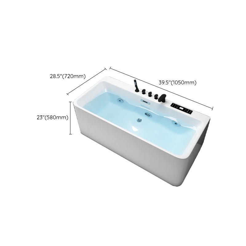 Modern Rectangular Bath Tub with Drain and Overflow Trim Bathtub Clearhalo 'Bathroom Remodel & Bathroom Fixtures' 'Bathtubs' 'Home Improvement' 'home_improvement' 'home_improvement_bathtubs' 'Showers & Bathtubs' 1200x1200_d0af696e-4fc8-4650-9f78-c90660e6d8c3