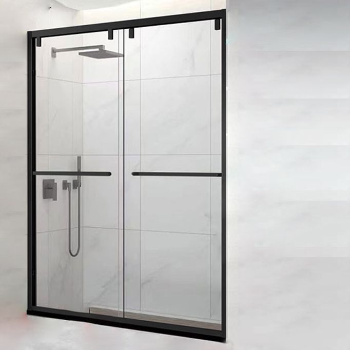 Narrow Frame Bathroom Tempered Glass Door, Double Sliding Shower Door Clearhalo 'Bathroom Remodel & Bathroom Fixtures' 'Home Improvement' 'home_improvement' 'home_improvement_shower_tub_doors' 'Shower and Tub Doors' 'shower_tub_doors' 'Showers & Bathtubs' 1200x1200_d0c51747-637c-40dd-bf38-1866802dd5b3