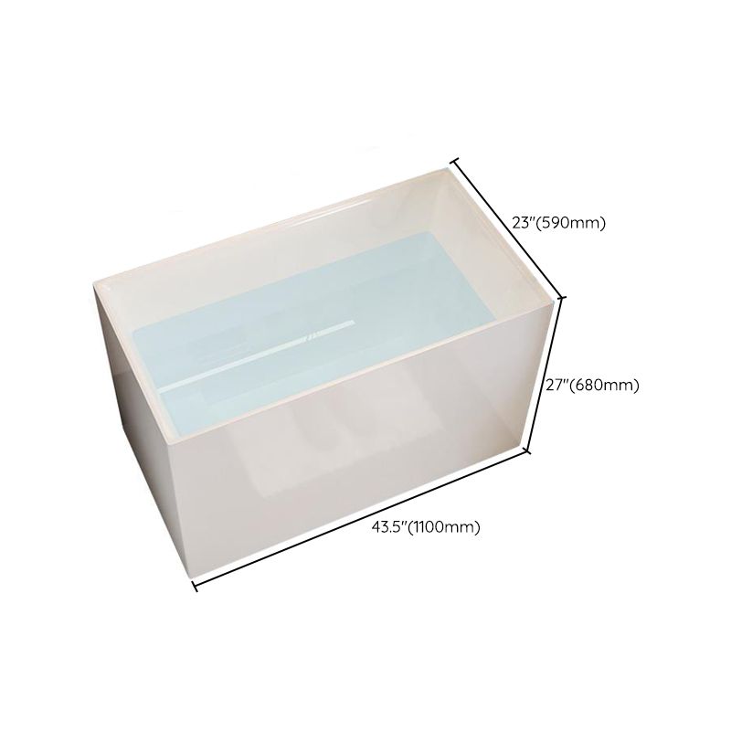 White Acrylic Bathtub Freestanding Soaking Rectangular Modern Bath Clearhalo 'Bathroom Remodel & Bathroom Fixtures' 'Bathtubs' 'Home Improvement' 'home_improvement' 'home_improvement_bathtubs' 'Showers & Bathtubs' 1200x1200_d0c5b5db-c7a0-490f-9609-06772efd3b59