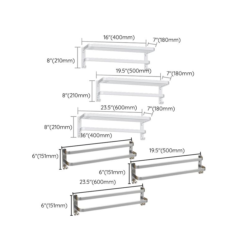 Minimalism Bathroom Hardware Set Stainless Steel Robe Hooks/Towel Bar & Bath Shelf Clearhalo 'Bathroom Hardware Sets' 'Bathroom Hardware' 'Bathroom Remodel & Bathroom Fixtures' 'bathroom_hardware_sets' 'Home Improvement' 'home_improvement' 'home_improvement_bathroom_hardware_sets' 1200x1200_d0fec72b-e8dc-4b06-a0ae-39f5f757b61f