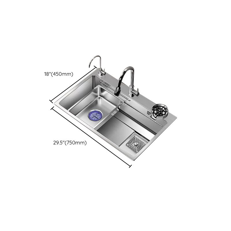 Modern Kitchen Sink Stainless Rectangular Pull-out Faucet Kitchen Sink Clearhalo 'Home Improvement' 'home_improvement' 'home_improvement_kitchen_sinks' 'Kitchen Remodel & Kitchen Fixtures' 'Kitchen Sinks & Faucet Components' 'Kitchen Sinks' 'kitchen_sinks' 1200x1200_d0fee2a7-b14d-4549-9c6e-14d650874db1