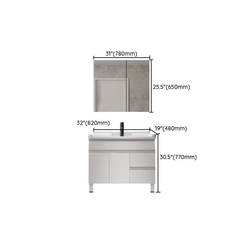 Modern Single-Sink White Wood Bathroom Vanity Cabinet with Soft Close Door Clearhalo 'Bathroom Remodel & Bathroom Fixtures' 'Bathroom Vanities' 'bathroom_vanities' 'Home Improvement' 'home_improvement' 'home_improvement_bathroom_vanities' 1200x1200_d1244e29-96dd-4c5d-a939-2e99c38cc1dd