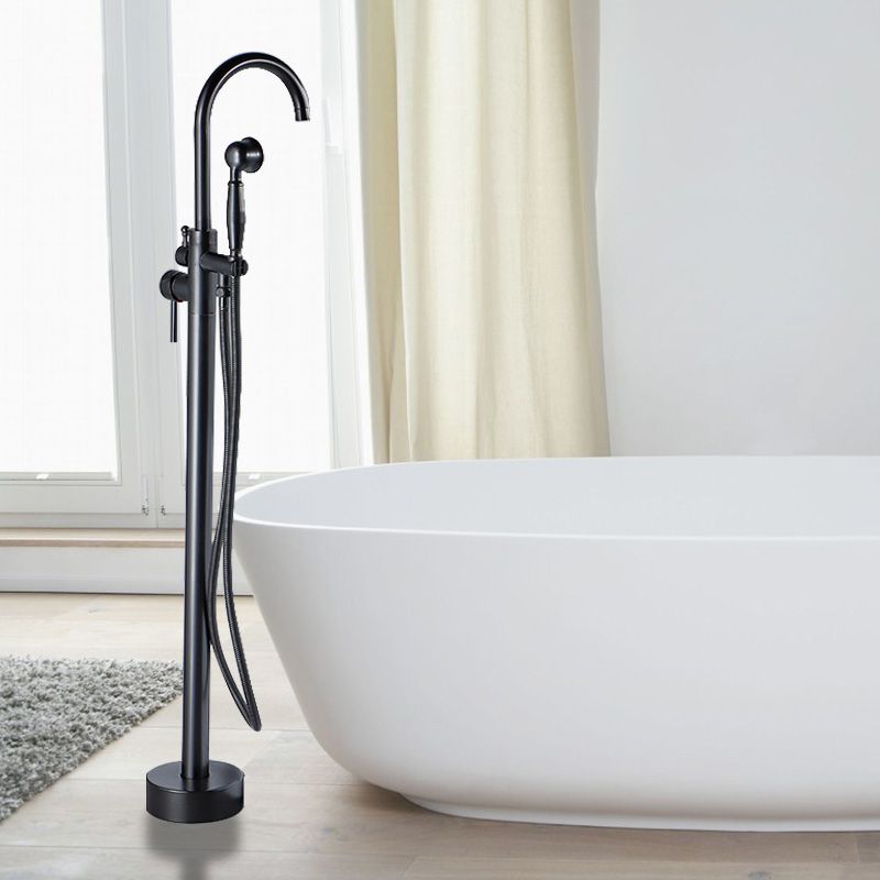 Modern Freestanding Bathtub Faucet Brass One Handle Freestanding Bathtub Faucet Clearhalo 'Bathroom Remodel & Bathroom Fixtures' 'Bathtub Faucets' 'bathtub_faucets' 'Home Improvement' 'home_improvement' 'home_improvement_bathtub_faucets' 1200x1200_d1440e0b-8fda-4ee0-9869-eb01ee2a462d